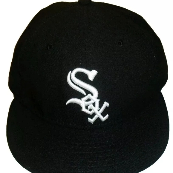 Chicago White Sox Black Mens New Era 59 Fifty Fitted hat sz. 7 1/8 Mlb - Picture 1 of 4